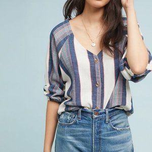 NWOT Cloth & Stone Chambray Striped Button Down